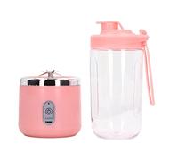 Wakects Mini Batidora Eléctrica, Batidora Portátil de 300 ml, 6 Cuchillas, 1200 mAh, USB, Rosa