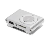 Wakects Mini Reproductor de Música Mp3, Reproductor de Música Digital Liviano Portátil Es Compatible con una Tarjeta de Memoria de 8 GB con un Auricular de de Espalda para Actividades (Silver)