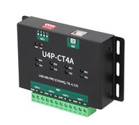 Wakects Módulo de Puerto Serie USB Aleación de Aluminio Convertidor USB a RS485 de 4 Vías Conjunto de Chips CH344Q Diseño Aislado de 4 Puertos a 3 Mbps con Resistencia de 120 Ω para Adquisición de