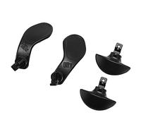 Wakects Paletas Traseras Metálicas Edge, Botones Traseros de Acero Inoxidable con Acabado Mate, 4 Piezas de Disparadores de Repuesto con Botones de Media Cúpula y Palanca para (Black)