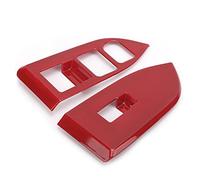Wakects Panel de Interruptor de Ventana Embellecedor ABS Cubierta del Panel Elevador de Ventana 2 Piezas Rojo Protector contra Arañazos Acento Interior para Reemplazo de Cabina de Coche para 2017