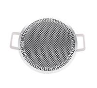Wakects Parrilla Portátil para Barbacoa, Antiadherente de Acero (34cm) | Bandeja Para Asar Amplia Superficie Curva, Cocina Eléctrica A Gas De Inducción, Barbacoa Familiar Para Acampar