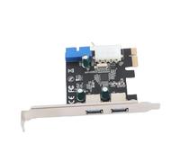 Wakects PCI-E a USB 3.0 Tarjeta de Expansión, 2 Puertos 19 Pin 4P | Adaptador de concentrador USB interno, velocidad de transferencia de 5 Gbps, compatible con PCI-E x1/x4/x8/x16,
