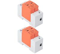 Wakects Protector SPD contra Sobretensiones, Protector de Sobretensión AC, 2P 420V RMU1 C60 Ventana Visual Carcasa de PC Retardante de Llama con Instalación en Riel para Disyuntor de Hogar (Imáx: