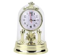 Wakects Relojes de repisa Europeo Estilo Retro Sala de estar Reloj Antiguo Silencioso de Mesa para Sala de estar Dormitorio Oficina Decoración del Hogar 11 x 17 cm, Oro (oro)