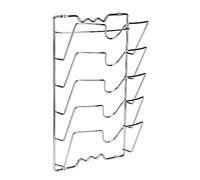 Wakects Soporte para tapa de ollas, soporte para tapa de sartenes de 5 capas, montaje en pared o puerta, soporte para