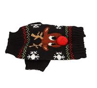 Wakects Sweaters de Nieve para Perros, Fibra Acrílica, Patrón de Alces de Navidad, Estilo de Cuento de Hadas, Fácil de Poner, Se Mantiene Caliente en Invierno, Uso Versátil para Navidad, Fiestas y