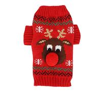 Wakects Sweaters de Nieve para Perros, Fibra Acrílica, Patrón de Alces de Navidad, Estilo de Cuento de Hadas, Fácil de Poner, Se Mantiene Caliente en Invierno, Uso Versátil para Navidad, Fiestas y