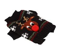 Wakects Sweaters de Nieve para Perros, Fibra Acrílica, Patrón de Alces de Navidad, Estilo de Cuento de Hadas, Fácil de Poner, Se Mantiene Caliente en Invierno, Uso Versátil para Navidad, Fiestas y