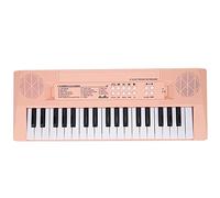 Wakects Teclado de Piano de 37 Teclas, Piano Eléctrico de Plástico con Micrófono, 2 Tonos, 16 Canciones, Grabación de 4 Ritmos, USB o con Batería para Niños Principiantes, Aprendizaje Musical (PINK)