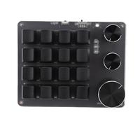 Wakects Teclado Mecánico de 16 Teclas, 3 Perillas, Modo Triple, (Black) | Atajos Personalizables, Perillas de Aluminio, Cuerpo Acrílico ABS, Escritorio, BT, 2.4G, USB C con Cable, y OS X