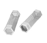 Wakects Tubo para Ahumar Barbacoa, Caja de Humo de Acero Inoxidable 304, Paquete de 2 Tubos para Ahumar Parrilla de 6 Pulgadas para Pellets, Difusión Uniforme del Humo, Se Adapta a Parrillas