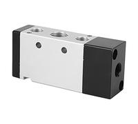 Wakects Válvula Neumática de Control de Aire, Válvula Mecánica de 5 Vías 2 Posiciones, Columna Deslizante de Aleación de Aluminio, Pilotaje Neumático G1/8 G1/4 G3/8 G1/2, con Respuesta (4A310-10