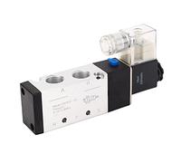 Wakects Válvula Solenoide Neumática Aleación de Aluminio Válvula Solenoide Neumática de 5 Vías 4V310 10 Respuesta Rápida IP65 0,15 a 0,8 MPa para Control de Aire de Automatización Industrial (DC12V)