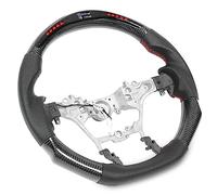 Wakects Volante de Automóvil Volante LED de Fibra de Carbono con 20 Luces de LED Fondo Plano Tipo D Pantalla de de 12 V a 16 V para Conductores Fortuner 2015 a 2023