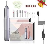 WakeDream Torno para uñas, 12 en 1 lima electrica uñas profesional, Máquina de pulido de uñas, torno manicura y pedicura, set de manicura y pedicura para el hogar y salón portátil (plata)