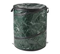 Wakeman Bote de basura plegable, soporte portátil para bolsas de basura de 44 galones con tapa con cremallera, contenedor de reciclaje para acampar o fiestas (verde)