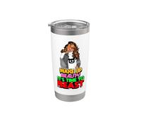 Wakeup Beauty Time Beast Black Girl Magic Melanin Women Diversión Vaso térmico de acero inoxidable de doble pared