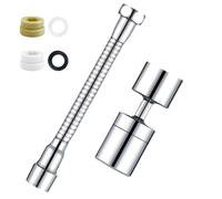 WakiHong 2 Piezas Extensor Grifo Cocina Aireador Grifo Cocina Aireador Grifo Giratorio 360° Atomizador Grifo,Equipado con Junta a Prueba de Fugas,Rosca de Conversión,para Fregaderos y Baños (Plata)