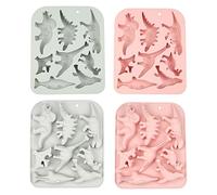 WakiHong 2 Piezas Molde Silicona Chocolate Dinosaurio, Moldes de 8 cavidades de Caramelo,3D Molde de Silicona para Bombones para Dulces Blandos,Gelatina, Chocolate,Gomitas,Pasteles