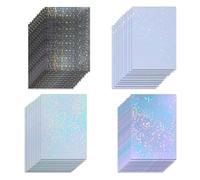 WakiHong 40 Pcs Papel Adhesivo Holográfico A4 Vinilo Imprimible Etiqueta Papel Adhesivo Transparente A4 Para Imprimir,para Impresora de Inyección de Tinta (21 x 29.5 cm)