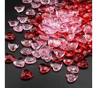 WakiHong 500 Piezas 12mm Diamantes AcríLicos CorazóN para DíA De San ValentíN DecoracióN DispersióN de Mesa AcríLicos Corazones Rojo,Rosa