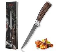 WAKOLI EDIB cuchillo para deshuesar de acero de damasco de 67 capas con núcleo VG10, hoja de 14,5 cm, mango de madera Pakka, en caja de regalo, para carne, pescado y aves