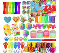 WAKSOX 63 Piezas Piñata Cumpleaños Infantil para Niños, Relleno Piñatas Juguetes de Fiesta a Granel para Cumpleaños, Premio a Salón de Clases para Niñas Niños Carnavales