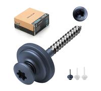 WALCUR - Tornillo Spengler ø 4,5 x 25 mm de terraza autoperforantes de acero inoxidable, 100 piezas impermeables para techos con arandelas de goma, color gris antracita