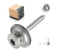 WALCUR Tornillos Spengler ø 4.5 x 45 mm Tornillos de Acero Inoxidable Autoperforantes para Tarimas 100 Piezas Tornillos para Techos a Prueba de Fugas con Arandelas de Goma