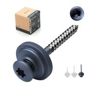 WALCUR Tornillos Spengler ø 4.5 x 45 mm Tornillos de Acero Inoxidable Autoperforantes para Tarimas 100 Piezas Tornillos para Techos a Prueba de Fugas con Arandelas de Goma Antracita Gris