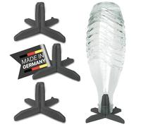 Waldana© Escurreplatos para botellas (4 unidades) apto para jarra de cristal SodaStream, apto para uso alimentario, bioplástico para biberones, estructura seca (antracita)