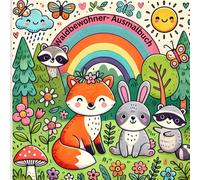 Waldbewohner - Ausmalbuch: Wald-Ausmalbuch für kleine Künstler - einfache Tiermotive für Kindergarten & Vorschule, Kindgerechtes Malbuch für den ersten Ausmalspaß