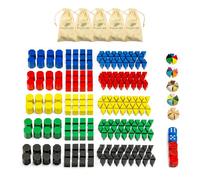 Waldfelsen® 5 juegos con figuras de juego - 200 infantería, 60 caballería y 40 artillería adecuada para el riesgo de juego de mesa (colores: azul, rojo, amarillo, verde y negro)