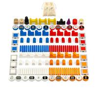 Waldfelsen® Figuras de madera - 16 ciudades, 20 asentamientos, 60 calles, 12 caballeros, 6 murallas y accesorios adecuados para el juego base y expansión Ciudades y Caballeros de Los Colonos