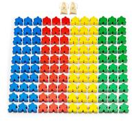 Waldfelsen® Meeple de madera de 16 mm para Carcasona (120 unidades en 4 colores)