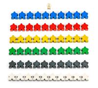 Waldfelsen® Meeple de madera de 16 mm para Carcasona (60 unidades en 6 colores)