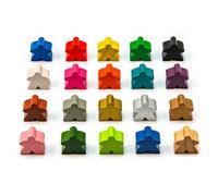 Waldfelsen® Meeple de madera de 16 mm para Carcasona (cantidad: 10 unidades, color: plata)