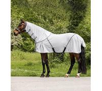 Waldhausen Manta antimoscas Protect con cuello extraíble, color gris plateado y gris, 145 cm