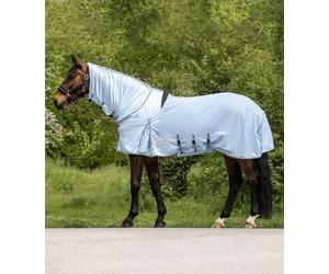 Waldhausen Manta Antimoscas y Antieczema PROTECT, Gris Claro/Azul Oscuro - 145 cm Waldhausen