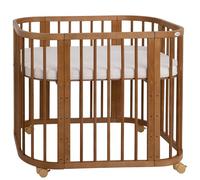 waldin Cuna Bebé 5 en 1, Cuna Colecho de Madera, Colchón, Vintage | Ventilada, Base Regulable en 5 Alturas, Cuna Evolutiva Convertible, Mecedora Opcional