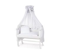waldin Cuna colecho, Lacado en Blanco, 14 Modelos a Elegir a Elegir,Color Textil Estrellas Mix