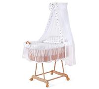 WALDIN Cuna Moisés, XXL, 9 Colores a Elegir,Blanco/Gris Estrellas