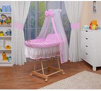 WALDIN Cuna Moisés, XXL, 9 Colores a Elegir, Rosa/Blanco