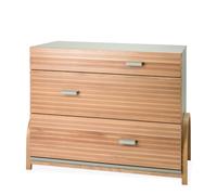 waldin Infinity Cómoda Bebé 3 Cajones Haya Maciza Soft Close | Frontales Macizos, Tiradores Reposicionables, Patas Arqueadas, Combina con Cuna, Cambiador Opcional, Color Oliva