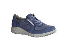 Waldläufer Havy H89001 242 Orthotritt - Zapatos de mujer Zapatos cómodos con cordones, azul, cuero/textil (Denver Kaleido-Stretch), azul, 43 EU