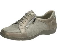 Waldläufer Henni 496042-337-070 ProAktiv - Zapatos bajos con plantilla de piel nobuck, color gris claro con efecto metálico, ancho H gris, gris, 38 EU Ancho