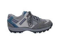 Waldläufer Holly 471008-809-362 - Zapatillas deportivas para exteriores, piel nobuck, color gris con azul, ancho H, plantilla intercambiable gris, gris, 38.5 EU Ancho