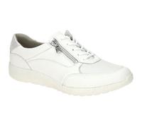 Waldläufer K-Ira OrthoTritt 634K02-309-663 - Zapatos bajos de piel lisa con elástico, color blanco/plata, ancho K blanco, Blanco, 39 EU Ancho