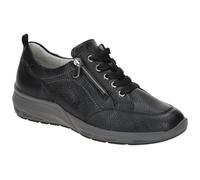 Waldläufer M-Tonia 831001-001 Negro - Zapatos con cordones con inserto suelto, para mujer, zapatos cómodos con cordones, negro, piel (2 x ciervos Memphis), Negro , 39 EU